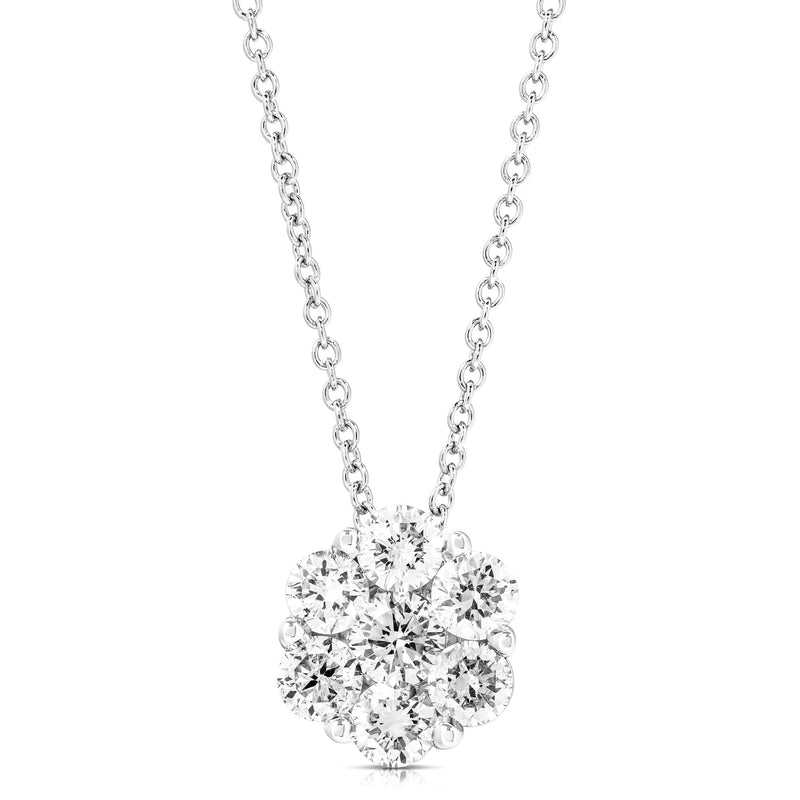 1 Ctw Flower Cluster Diamond Pendant From The Coveted Collection