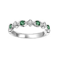 Emerald & Diamond Stackable Band