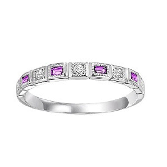 10KW Ruby & Diamond Stackable Ring