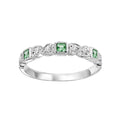 Emerald and Diamond Stackable Ring