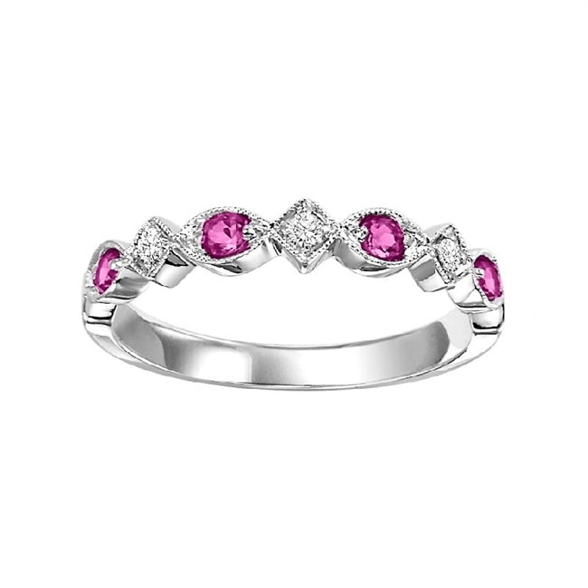 Ruby and Diamond Stackable Ring