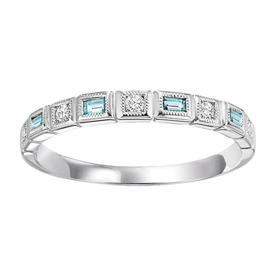 10K Stackable Ring - BLUE TOPAZ