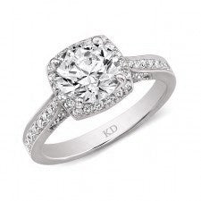 18K White Gold Halo Setting