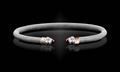 Sterling Silver 14k YG Garnet Cuff Bracelet