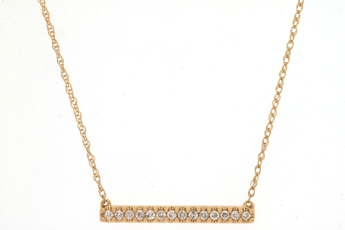 14KY Diamond Bar Necklace