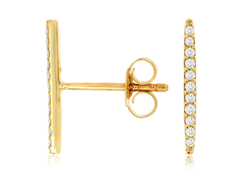 14KY Diamond Bar Earrings