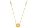 Exquisite 14K Gold Citrine Diamond Pendant