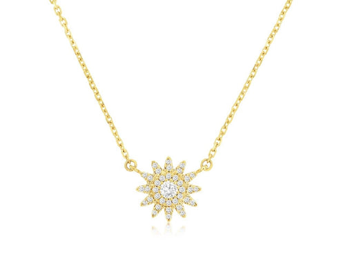 14KY .17CTW DIAMOND SUNBURST PENDANT