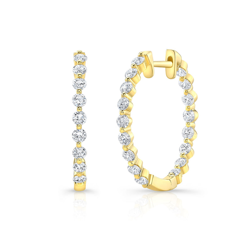 Brilliant 14K Yellow Gold 1.00 CTW Hoops