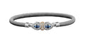 Sterling Silver 14k YG Blue Topaz Lab Diamond Bracelet