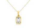 Yellow Gold Emerald Cut Lab Grown Diamond Pendant