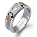 Simon G. Buckle Men's Ring - White & Rose Gold Diamond