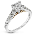 Simon G. 1ct Round Engagement Setting White/Rose Gold