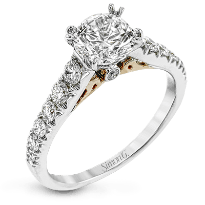 Simon G. 1ct Round Engagement Setting White/Rose Gold