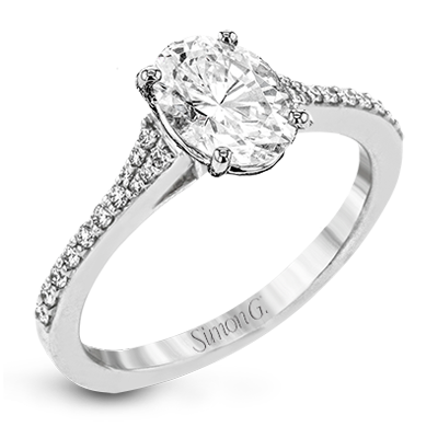 Simon G. Oval Pave Diamond White Gold Ring