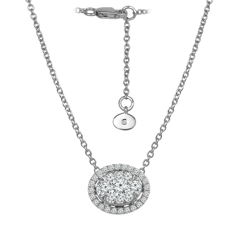 Oval Horizontal Diamond Pendant