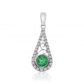 Tear Drop Emerald and Diamond Pendant