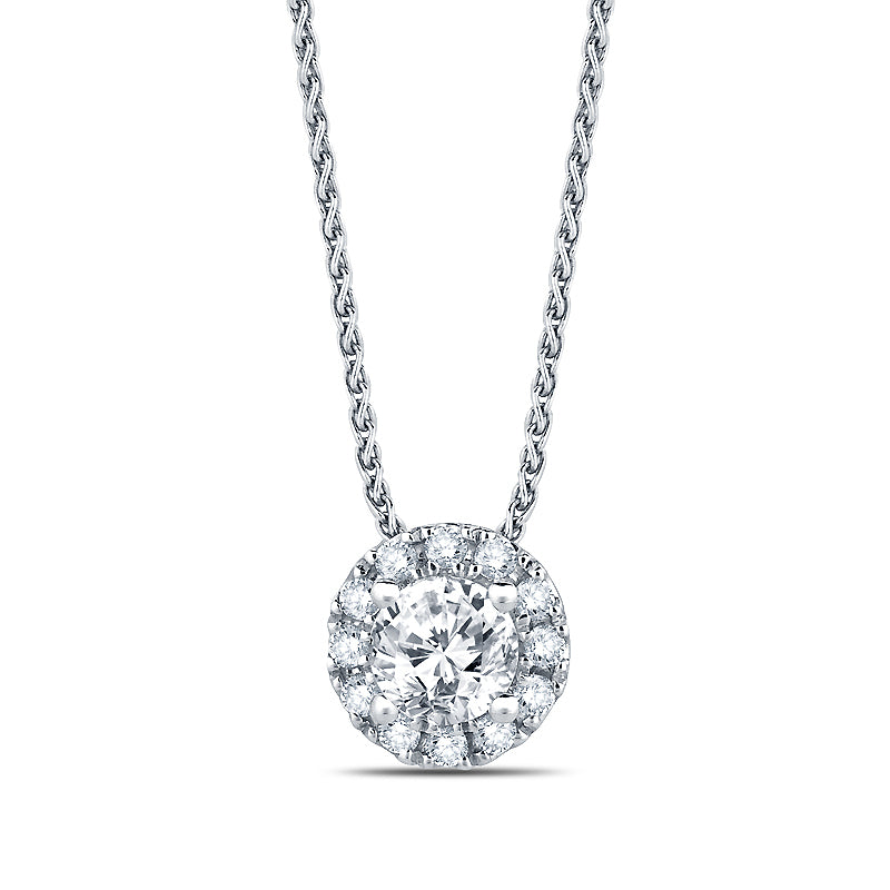 1/2carat Round Halo Diamond Pendant