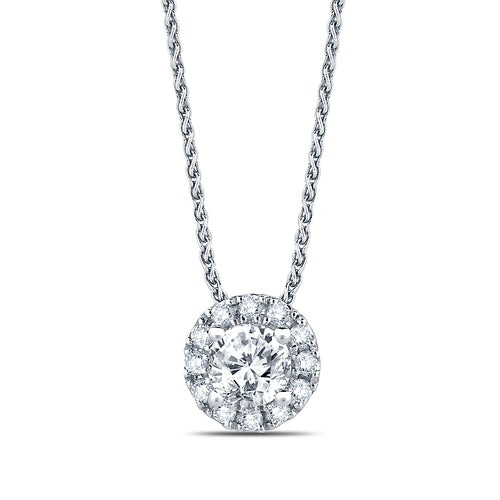 1/3 carat Round Halo Diamond Pendant