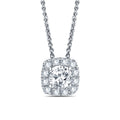 1/3 carat Cushion Halo Diamond Pendant