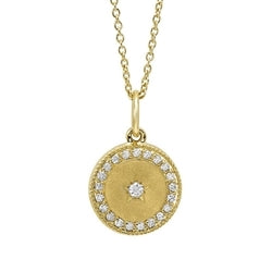 14K Yellow Gold Plated Diamond Pendant
