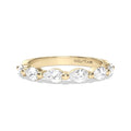 Pear Floating Diamond Wedding Band