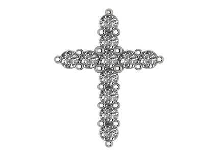 1/3 CTW 14K White Diamond Cross