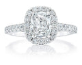 7/8 Carat Cushion Halo Engagement Ring