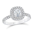 7/8 Carat TW Cushion Halo Ring