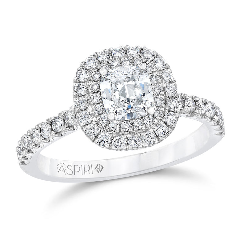 7/8 Carat TW Cushion Halo Ring