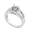 18KW Baguette & Round Diamond Engagement Setting