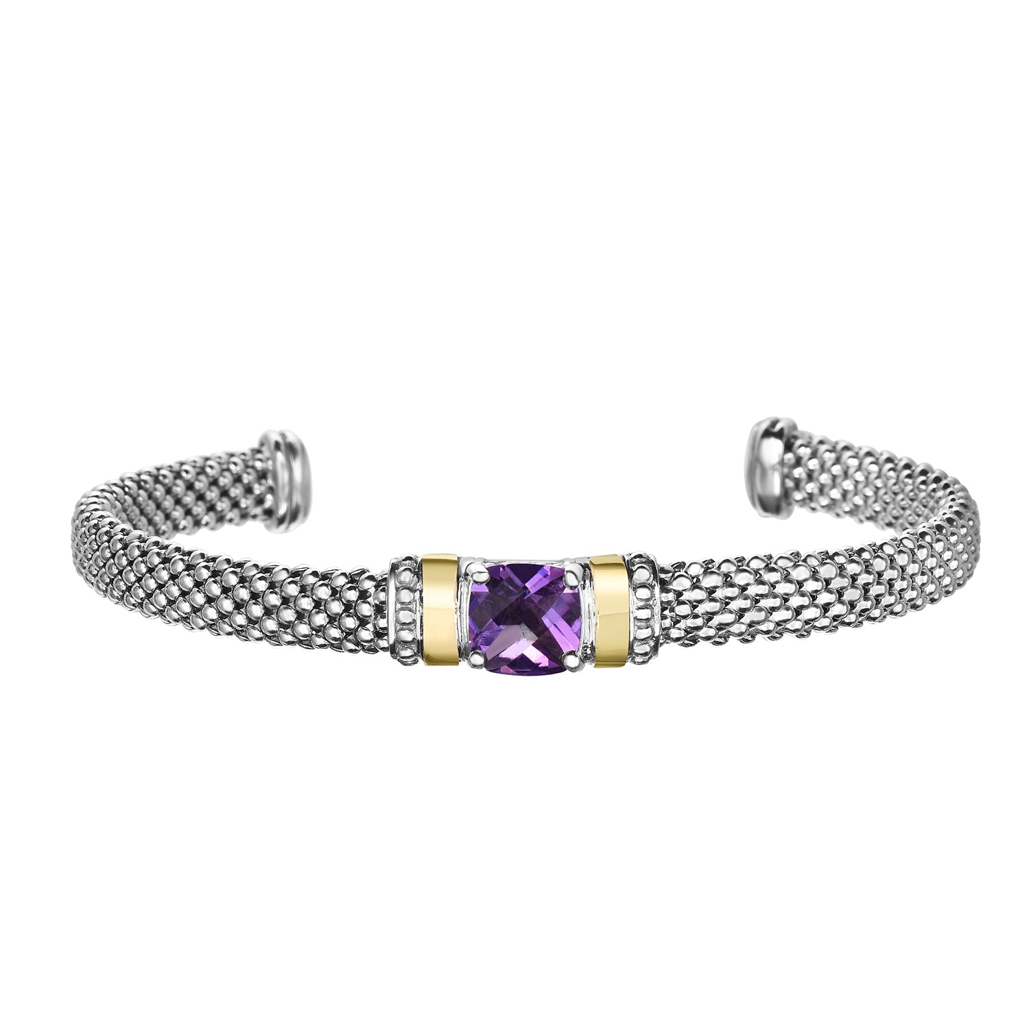 Sterling 18KY Amethyst Cuff