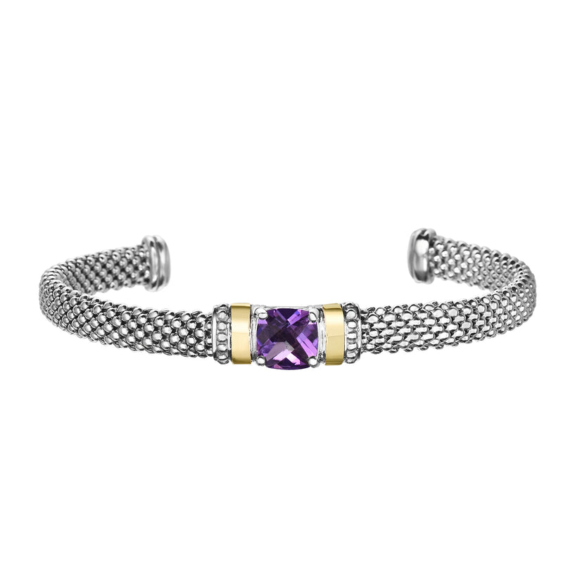 Sterling 18KY Amethyst Cuff