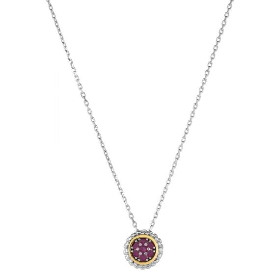 Sterling 18KY Ruby Pendant