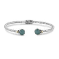 Aquamarine Sterling Silver Bangle Bracelet