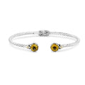 Citrine Sterling Silver Bangle Bracelet