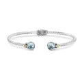 Blue Topaz Sterling Silver Bangle Bracelet