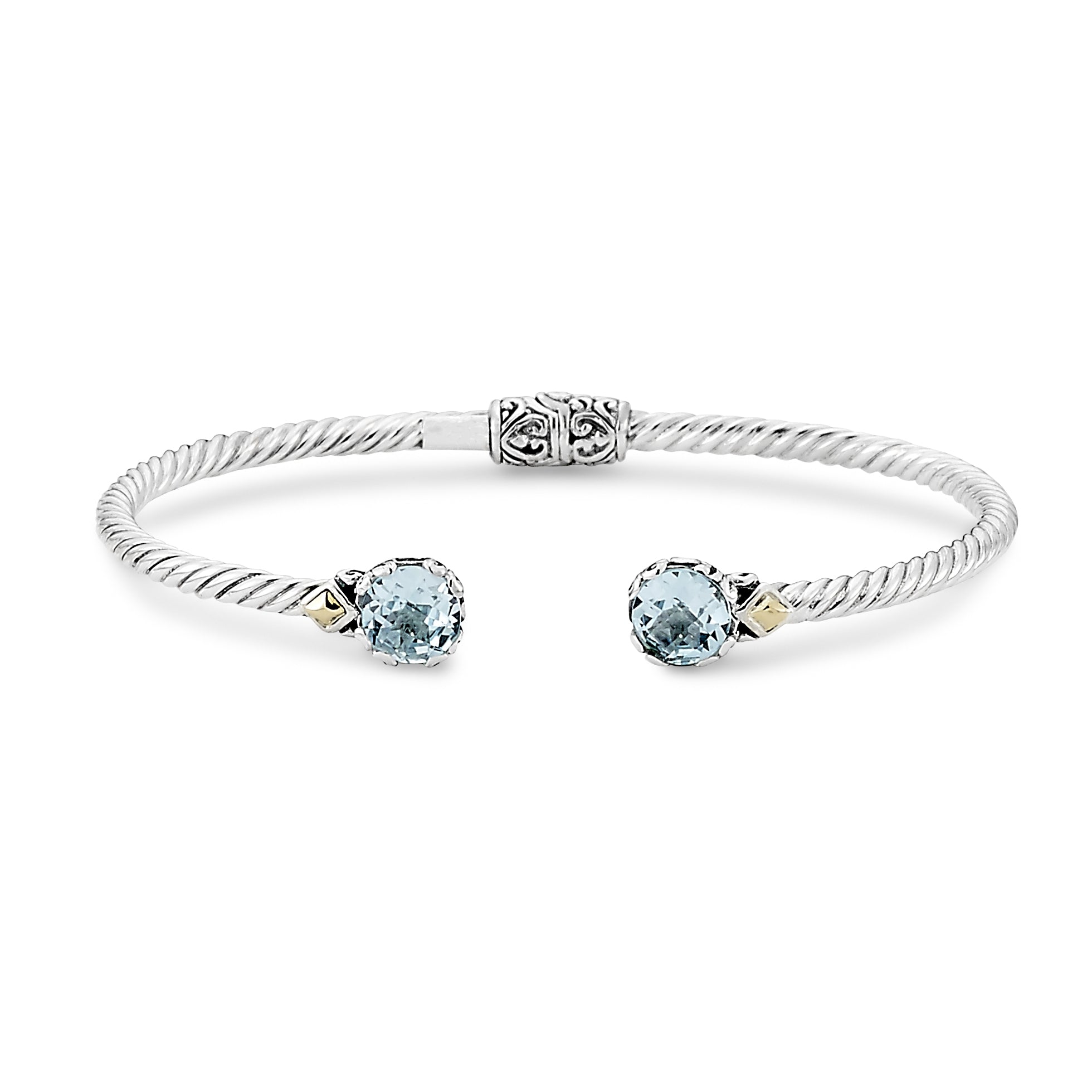 Blue Topaz Sterling Silver Bangle Bracelet