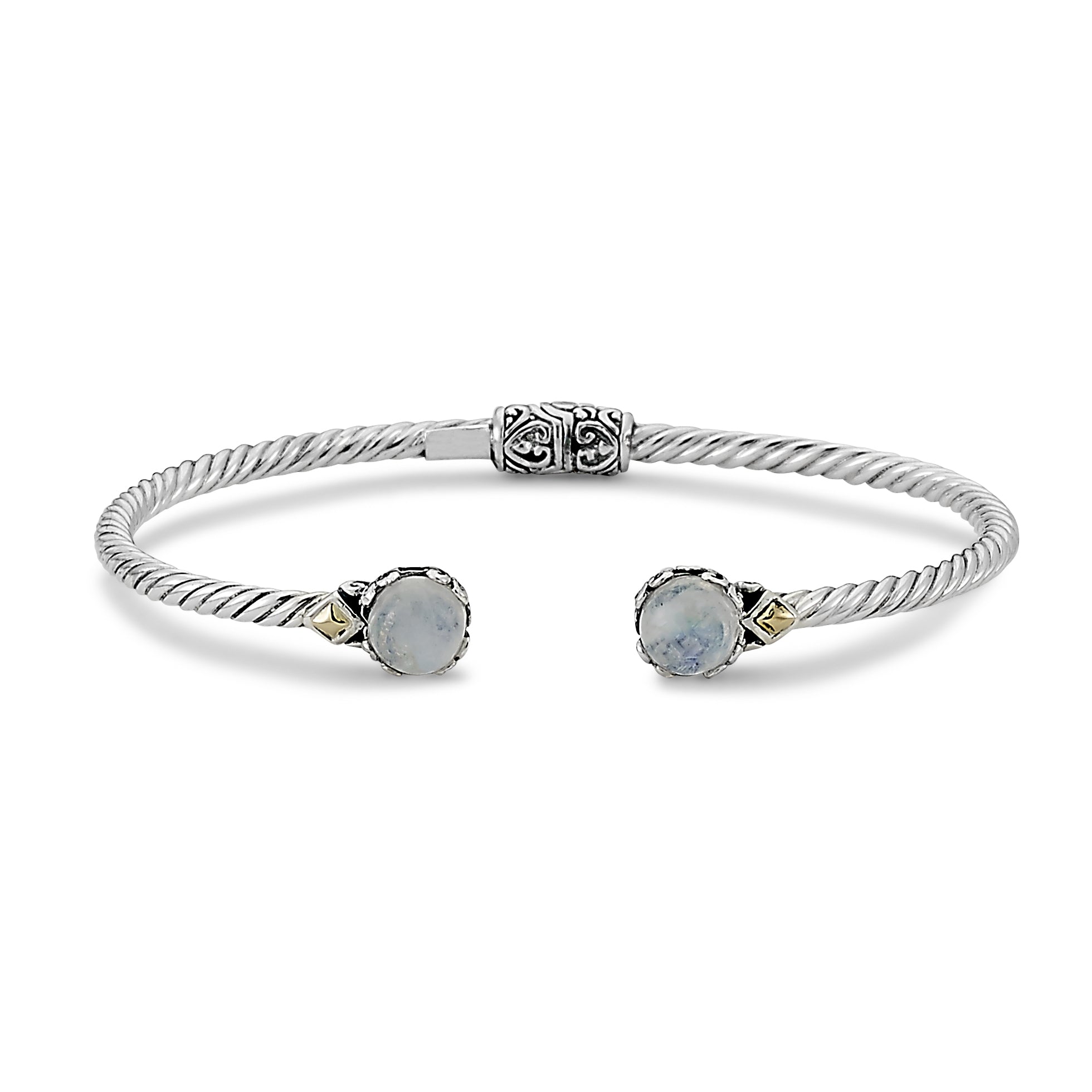 Moonstone Sterling Silver Bangle Bracelet