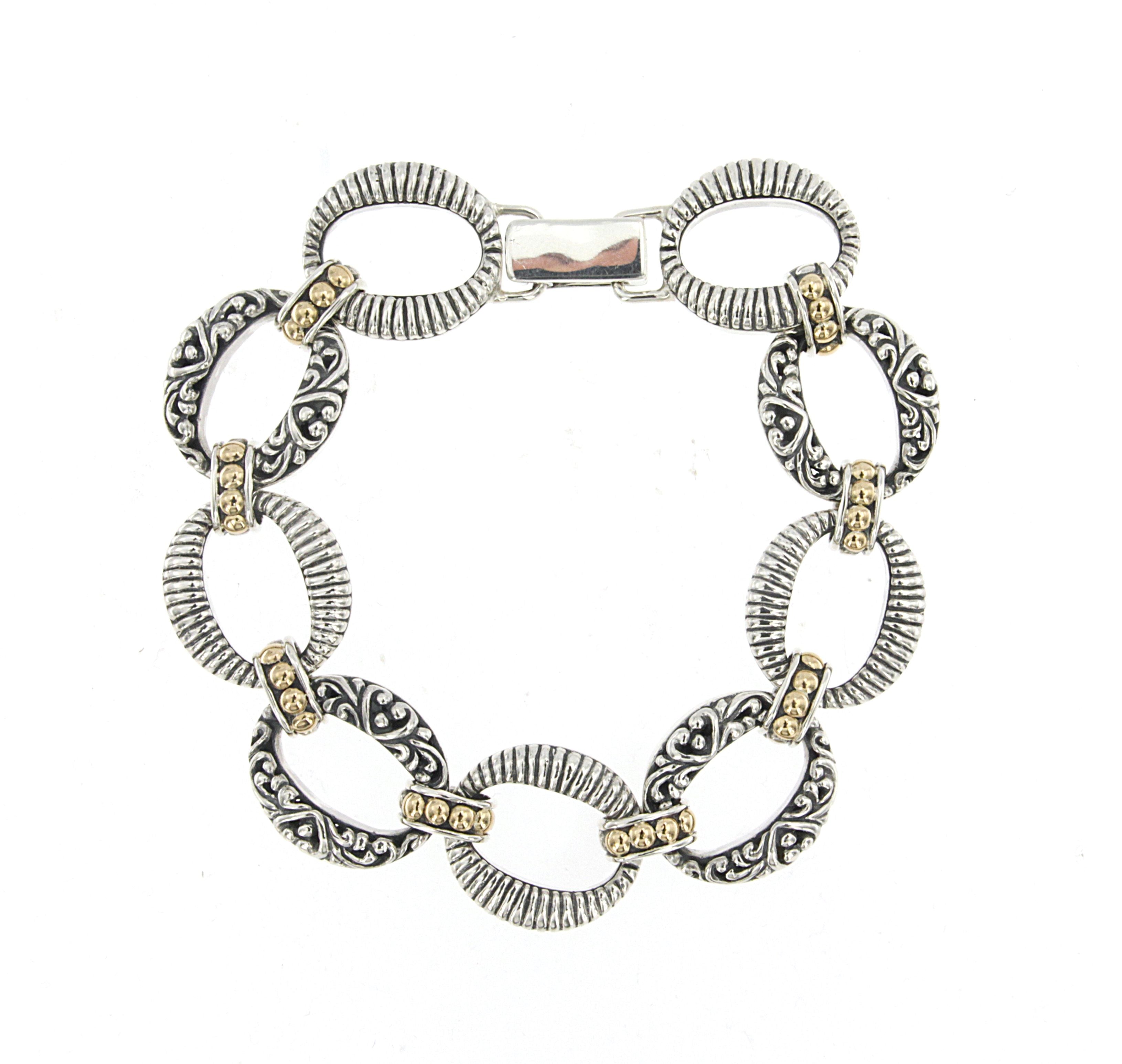 Sterling Silver Open Oval Link Bracelet