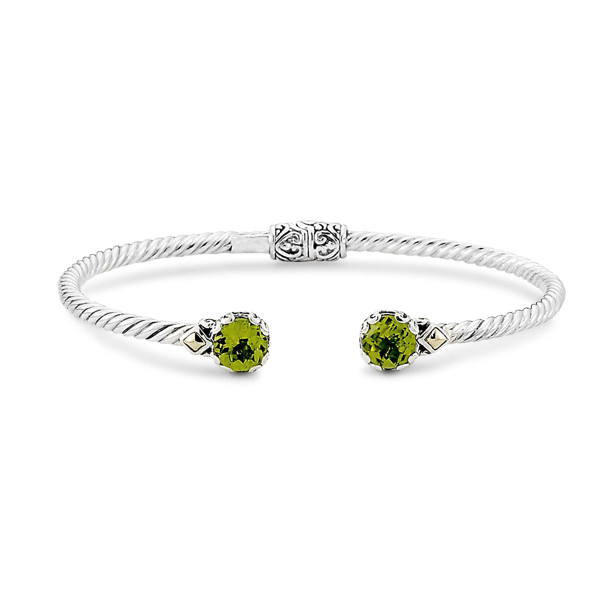 Peridot Sterling Silver Bangle Bracelet