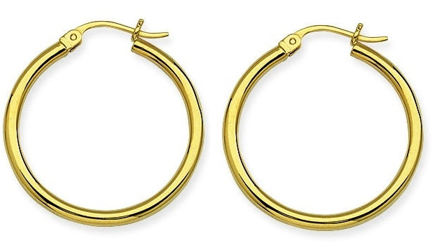 10KY 25MM GOLD HOPP EARRINGS