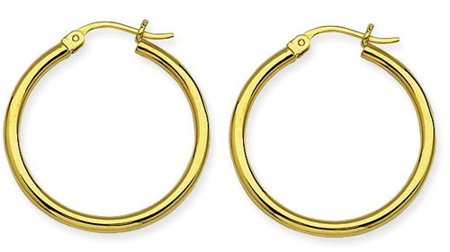 10KY 25MM GOLD HOPP EARRINGS