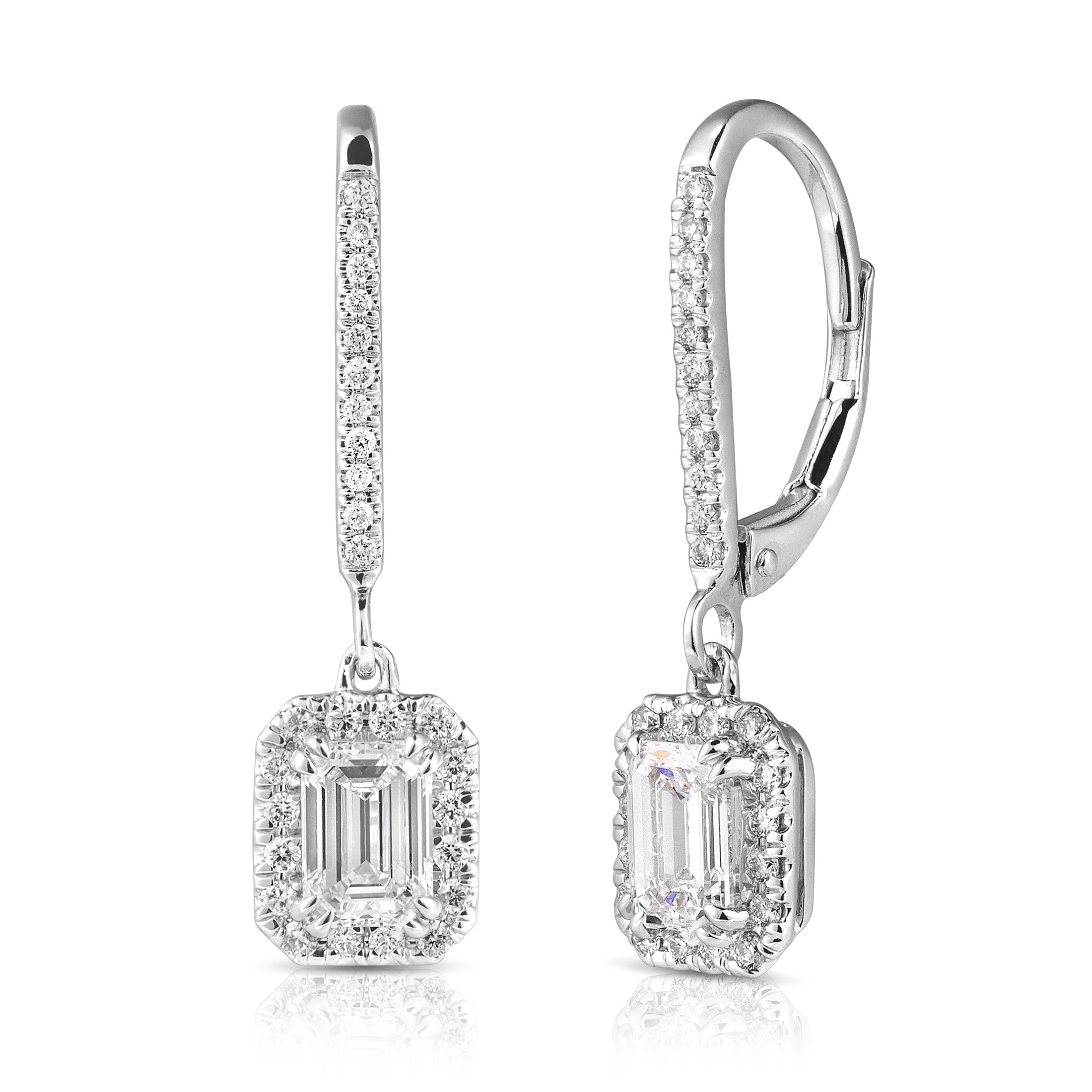 1CTW Lab Grown Emerald Cut Diamond Earrings