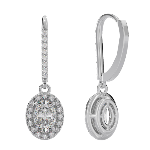 2CTW Oval Lab Grown Diamond Earrings