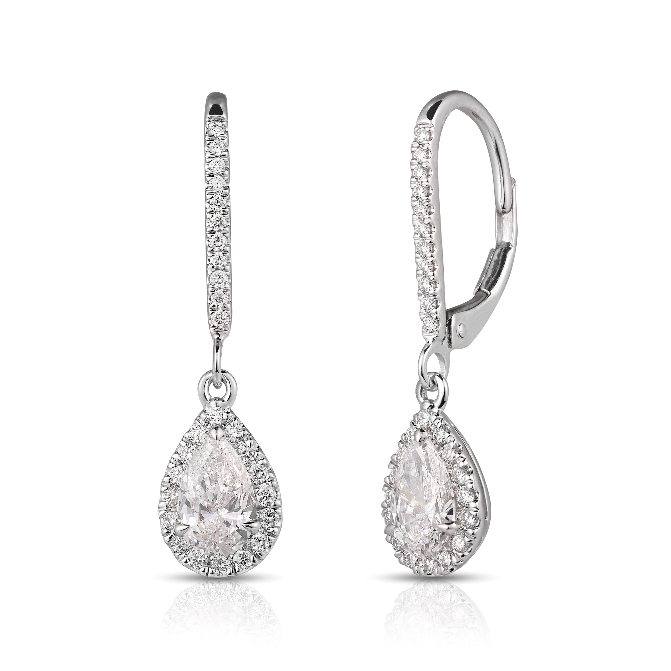 1 CTW Pear Lab Grown Diamond Earrings