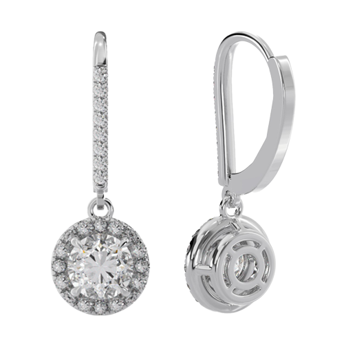 2CTW Round Lab Grown Diamond Earrings