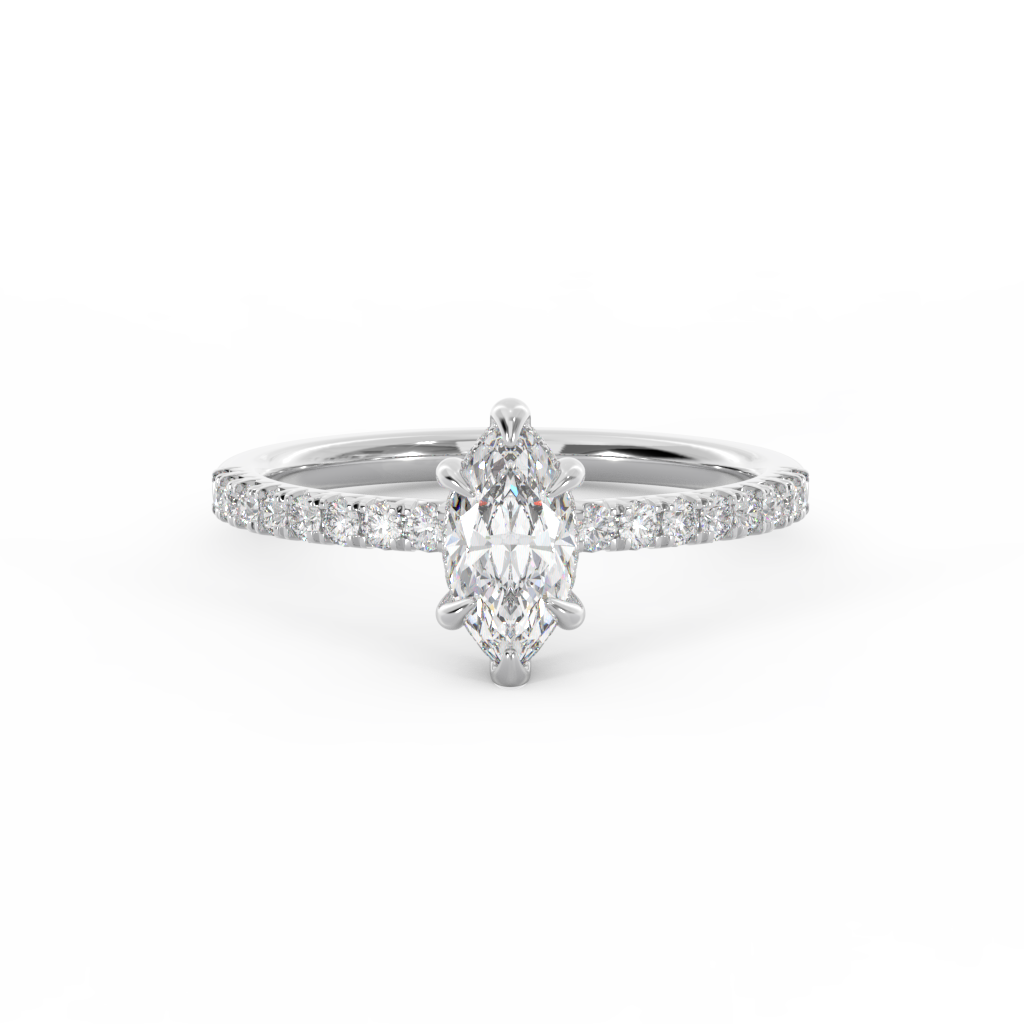 1CTW Marquise Lab Grown Diamond Hidden Halo Ring