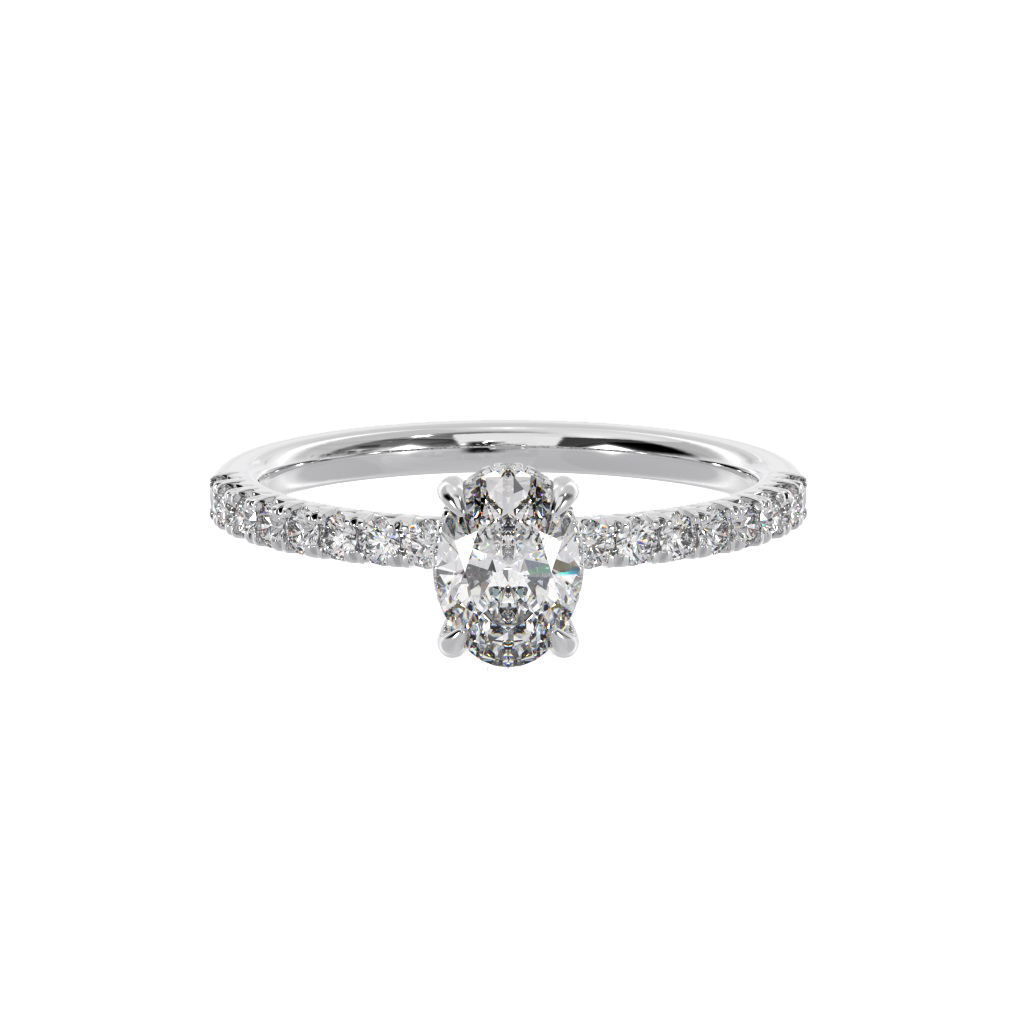 1CTW Oval Lab Grown Hidden Halo Ring