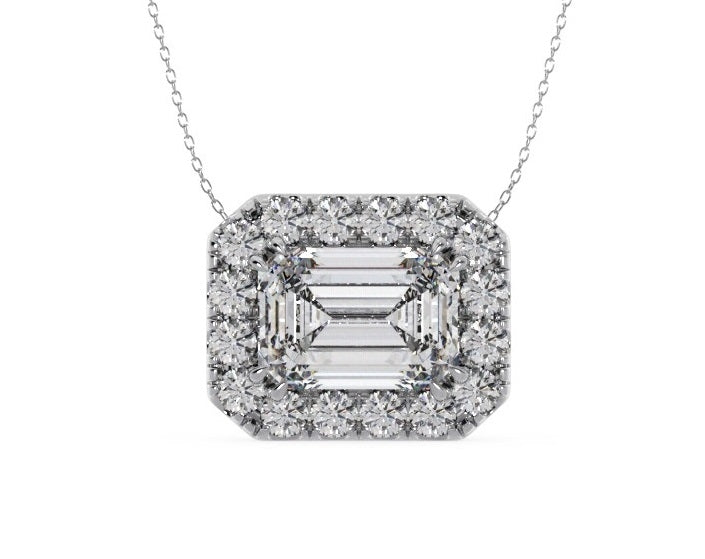 1CTW Lab Grown Emerald Cut Pendant